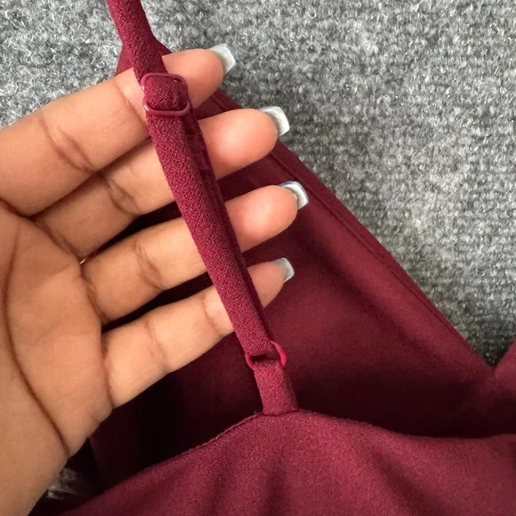 Emerald Sundae Dress Junior L Wine Ruched Spaghetti Strap Mini‎ Party Homecoming - Picture 8 of 13